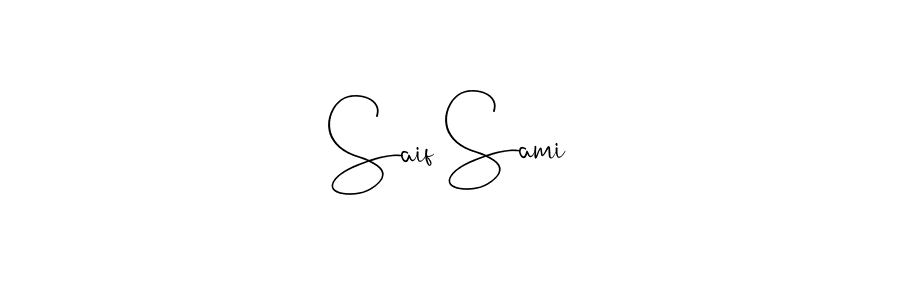 How to make Saif Sami name signature. Use Andilay-7BmLP style for creating short signs online. This is the latest handwritten sign. Saif Sami signature style 4 images and pictures png