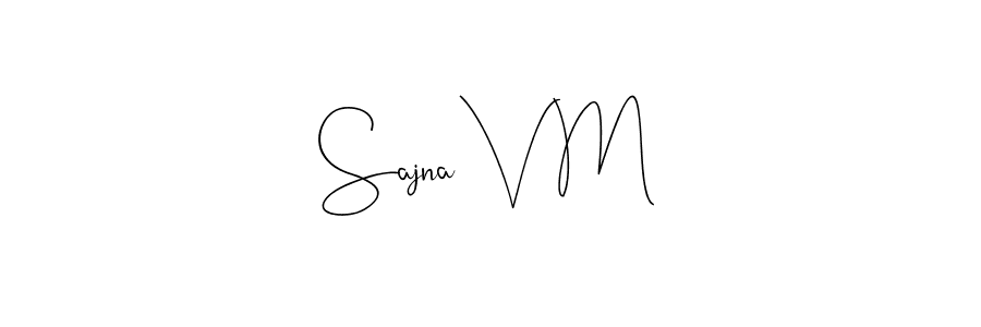 Use a signature maker to create a handwritten signature online. With this signature software, you can design (Andilay-7BmLP) your own signature for name Sajna V M. Sajna V M signature style 4 images and pictures png