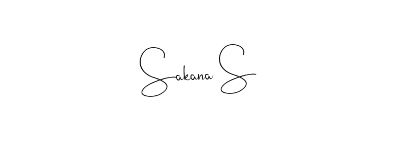 if you are searching for the best signature style for your name Sakana S. so please give up your signature search. here we have designed multiple signature styles  using Andilay-7BmLP. Sakana S signature style 4 images and pictures png
