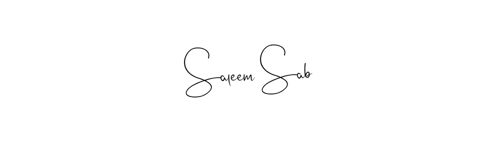 Create a beautiful signature design for name Saleem Sab. With this signature (Andilay-7BmLP) fonts, you can make a handwritten signature for free. Saleem Sab signature style 4 images and pictures png