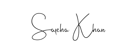 A modern signature idea for name Saleha Khan using Andilay-7BmLP font. Clean strokes and elegant curves make it stand out instantly. Saleha Khan signature style 4 images and pictures png