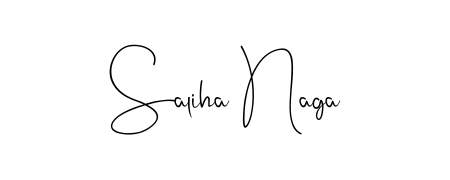 Discover how Saliha Naga looks in an executive cursive font (Andilay-7BmLP). Perfect for legal documents, invoices, and certificates. Saliha Naga signature style 4 images and pictures png