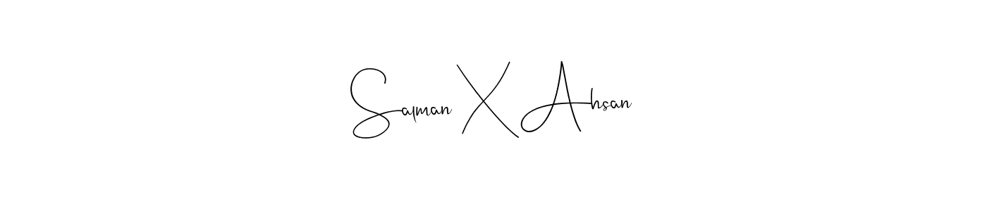 if you are searching for the best signature style for your name Salman X Ahsan. so please give up your signature search. here we have designed multiple signature styles  using Andilay-7BmLP. Salman X Ahsan signature style 4 images and pictures png