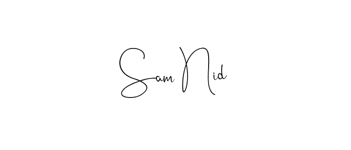 Also You can easily find your signature by using the search form. We will create Sam Nid name handwritten signature images for you free of cost using Andilay-7BmLP sign style. Sam Nid signature style 4 images and pictures png