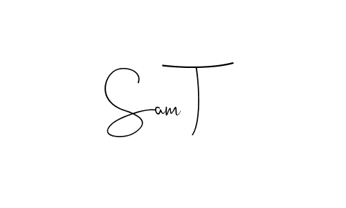 How to make Sam T name signature. Use Andilay-7BmLP style for creating short signs online. This is the latest handwritten sign. Sam T signature style 4 images and pictures png