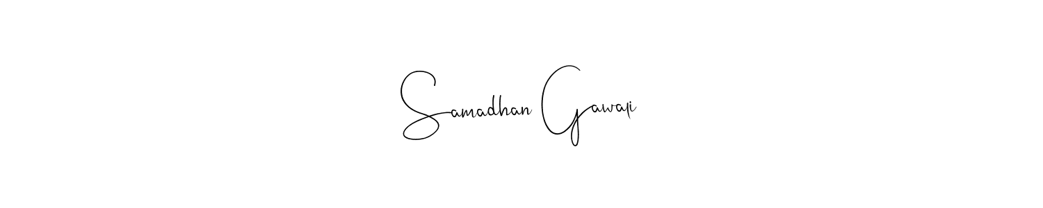 Create a beautiful signature design for name Samadhan Gawali. With this signature (Andilay-7BmLP) fonts, you can make a handwritten signature for free. Samadhan Gawali signature style 4 images and pictures png