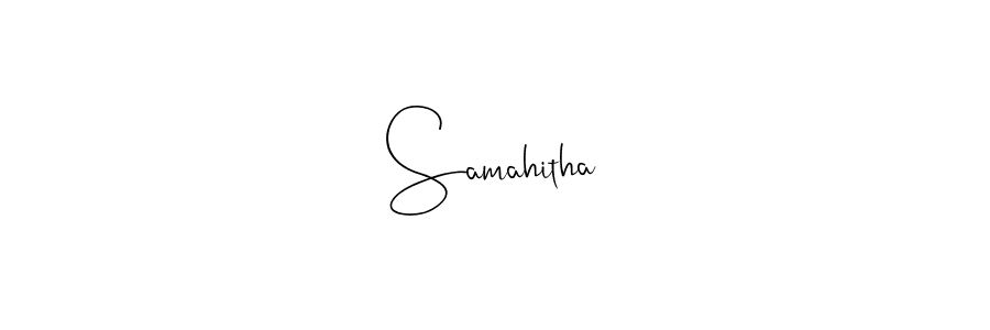 You should practise on your own different ways (Andilay-7BmLP) to write your name (Samahitha) in signature. don't let someone else do it for you. Samahitha signature style 4 images and pictures png