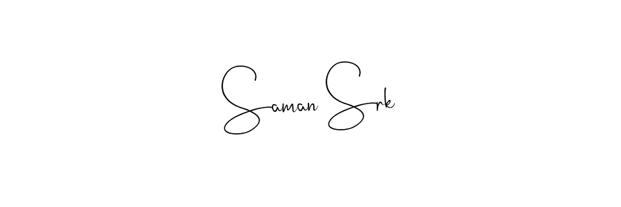 Use a signature maker to create a handwritten signature online. With this signature software, you can design (Andilay-7BmLP) your own signature for name Saman Srk. Saman Srk signature style 4 images and pictures png