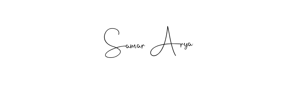 Make a beautiful signature design for name Samar Arya. With this signature (Andilay-7BmLP) style, you can create a handwritten signature for free. Samar Arya signature style 4 images and pictures png