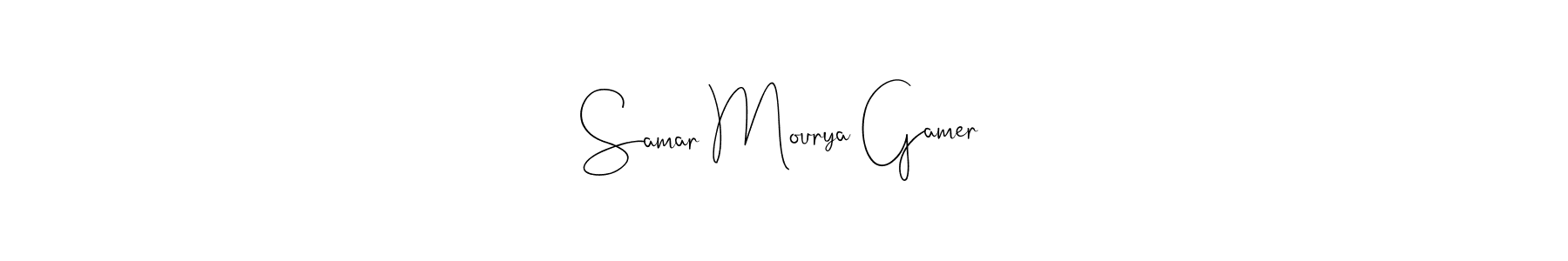 Make a beautiful signature design for name Samar Mourya Gamer. With this signature (Andilay-7BmLP) style, you can create a handwritten signature for free. Samar Mourya Gamer signature style 4 images and pictures png