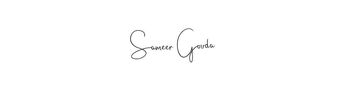How to make Sameer Gouda name signature. Use Andilay-7BmLP style for creating short signs online. This is the latest handwritten sign. Sameer Gouda signature style 4 images and pictures png