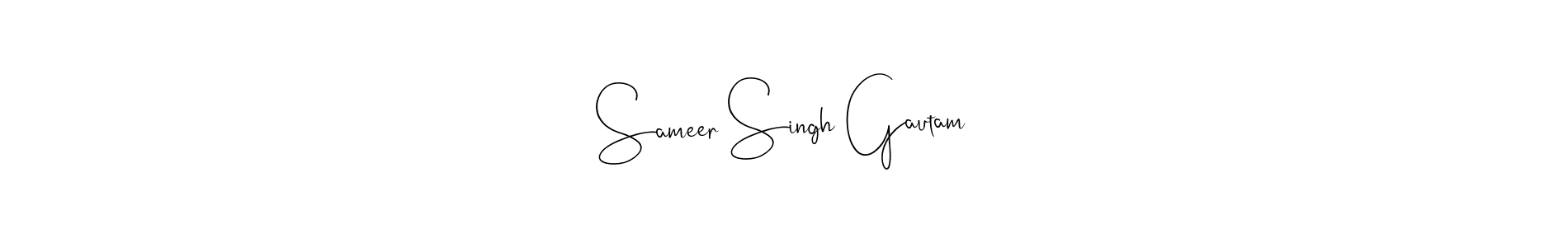 How to make Sameer Singh Gautam name signature. Use Andilay-7BmLP style for creating short signs online. This is the latest handwritten sign. Sameer Singh Gautam signature style 4 images and pictures png