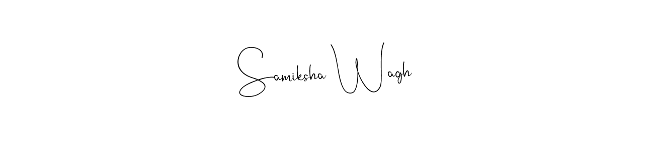if you are searching for the best signature style for your name Samiksha Wagh. so please give up your signature search. here we have designed multiple signature styles  using Andilay-7BmLP. Samiksha Wagh signature style 4 images and pictures png
