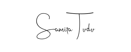 Discover how Samita Tudu looks in an executive cursive font (Andilay-7BmLP). Perfect for legal documents, invoices, and certificates. Samita Tudu signature style 4 images and pictures png