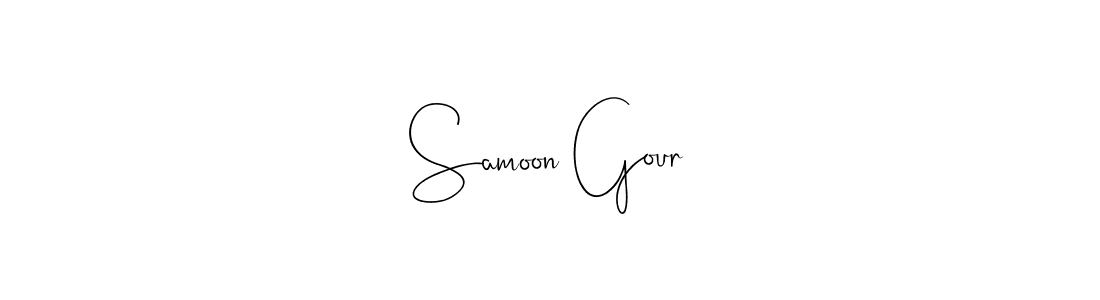 Similarly Andilay-7BmLP is the best handwritten signature design. Signature creator online .You can use it as an online autograph creator for name Samoon Gour. Samoon Gour signature style 4 images and pictures png