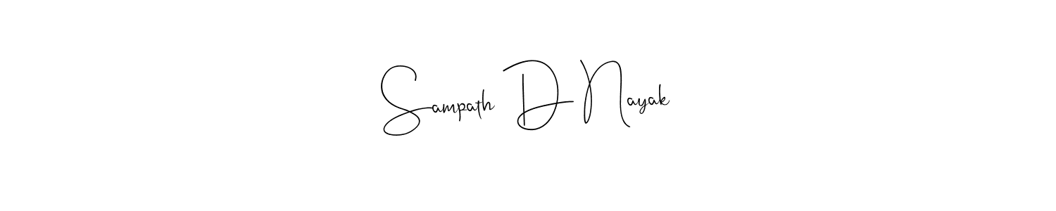 Also You can easily find your signature by using the search form. We will create Sampath D Nayak name handwritten signature images for you free of cost using Andilay-7BmLP sign style. Sampath D Nayak signature style 4 images and pictures png