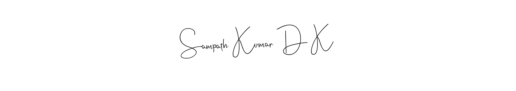 Design your own signature with our free online signature maker. With this signature software, you can create a handwritten (Andilay-7BmLP) signature for name Sampath Kumar D K. Sampath Kumar D K signature style 4 images and pictures png