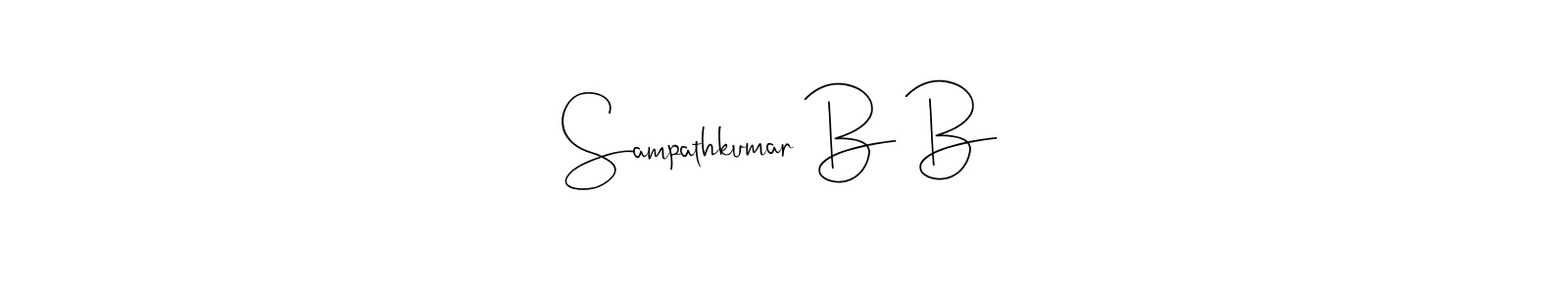 The best way (Andilay-7BmLP) to make a short signature is to pick only two or three words in your name. The name Sampathkumar B B include a total of six letters. For converting this name. Sampathkumar B B signature style 4 images and pictures png
