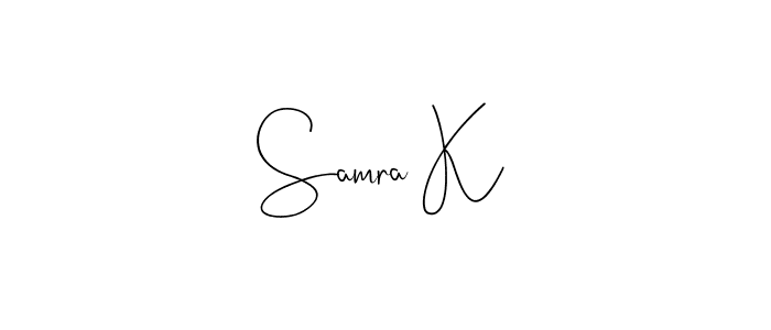 How to Draw Samra K signature style? Andilay-7BmLP is a latest design signature styles for name Samra K. Samra K signature style 4 images and pictures png