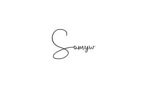 if you are searching for the best signature style for your name Samyw. so please give up your signature search. here we have designed multiple signature styles  using Andilay-7BmLP. Samyw signature style 4 images and pictures png