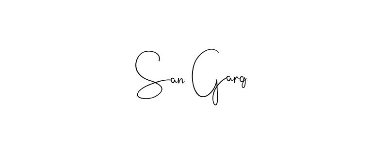 You should practise on your own different ways (Andilay-7BmLP) to write your name (San Garg) in signature. don't let someone else do it for you. San Garg signature style 4 images and pictures png