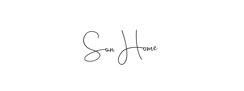 This is the best signature style for the San Home name. Also you like these signature font (Andilay-7BmLP). Mix name signature. San Home signature style 4 images and pictures png