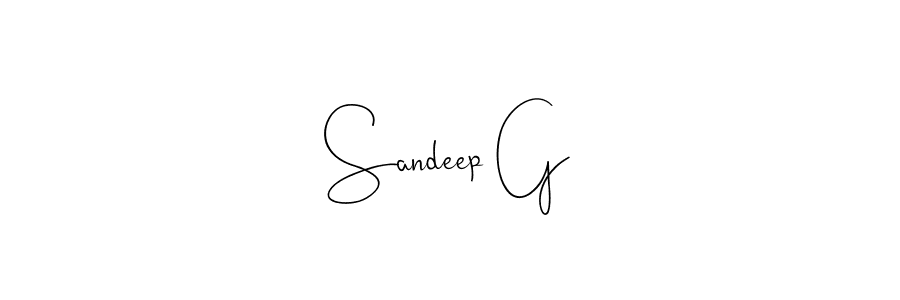 Create a beautiful signature design for name Sandeep G. With this signature (Andilay-7BmLP) fonts, you can make a handwritten signature for free. Sandeep G signature style 4 images and pictures png