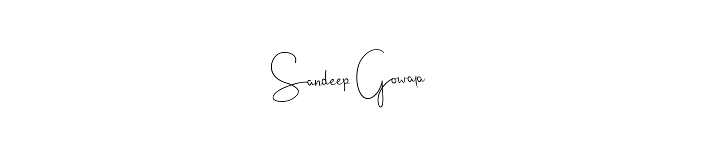 This is the best signature style for the Sandeep Gowala name. Also you like these signature font (Andilay-7BmLP). Mix name signature. Sandeep Gowala signature style 4 images and pictures png