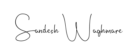 A dynamic signature style for Sandesh Waghmare using Andilay-7BmLP script. Designed to look authentic, handwritten, and professional. Sandesh Waghmare signature style 4 images and pictures png