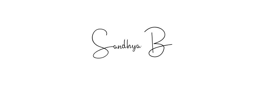 Also we have Sandhya B name is the best signature style. Create professional handwritten signature collection using Andilay-7BmLP autograph style. Sandhya B signature style 4 images and pictures png