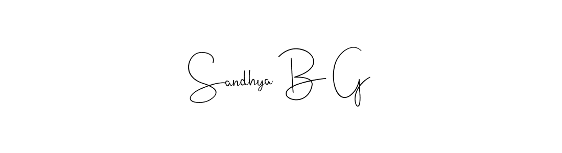 Use a signature maker to create a handwritten signature online. With this signature software, you can design (Andilay-7BmLP) your own signature for name Sandhya B G. Sandhya B G signature style 4 images and pictures png