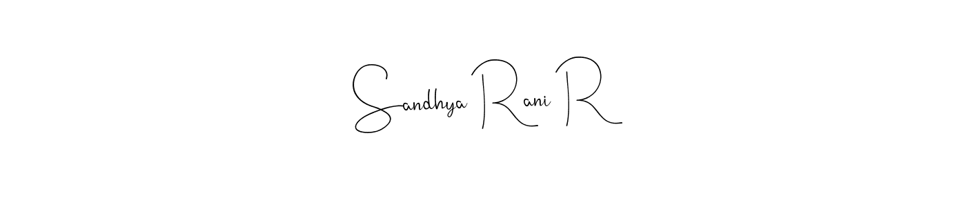 Also You can easily find your signature by using the search form. We will create Sandhya Rani R name handwritten signature images for you free of cost using Andilay-7BmLP sign style. Sandhya Rani R signature style 4 images and pictures png