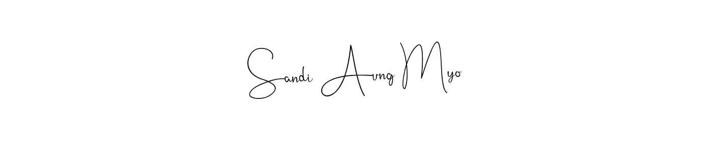 The best way (Andilay-7BmLP) to make a short signature is to pick only two or three words in your name. The name Sandi Aung Myo include a total of six letters. For converting this name. Sandi Aung Myo signature style 4 images and pictures png