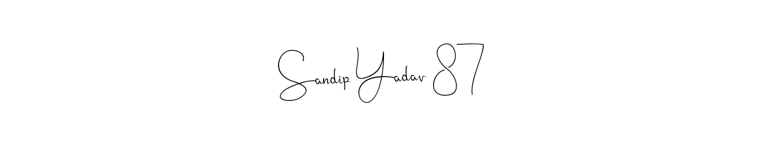 Similarly Andilay-7BmLP is the best handwritten signature design. Signature creator online .You can use it as an online autograph creator for name Sandip Yadav 87. Sandip Yadav 87 signature style 4 images and pictures png