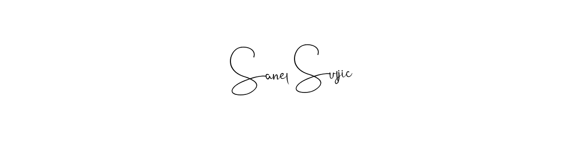 Andilay-7BmLP is a professional signature style that is perfect for those who want to add a touch of class to their signature. It is also a great choice for those who want to make their signature more unique. Get Sanel Suljic name to fancy signature for free. Sanel Suljic signature style 4 images and pictures png