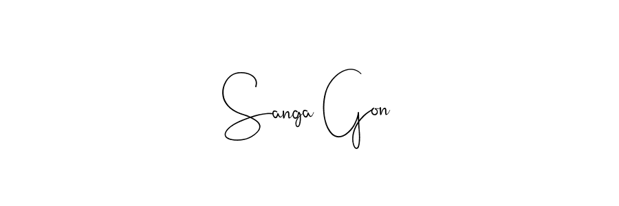 Use a signature maker to create a handwritten signature online. With this signature software, you can design (Andilay-7BmLP) your own signature for name Sanga Gon. Sanga Gon signature style 4 images and pictures png