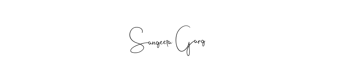 How to make Sangeeta Garg name signature. Use Andilay-7BmLP style for creating short signs online. This is the latest handwritten sign. Sangeeta Garg signature style 4 images and pictures png