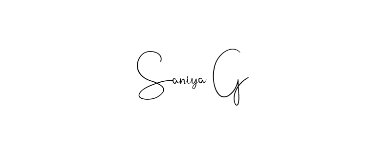 Design your own signature with our free online signature maker. With this signature software, you can create a handwritten (Andilay-7BmLP) signature for name Saniya G. Saniya G signature style 4 images and pictures png