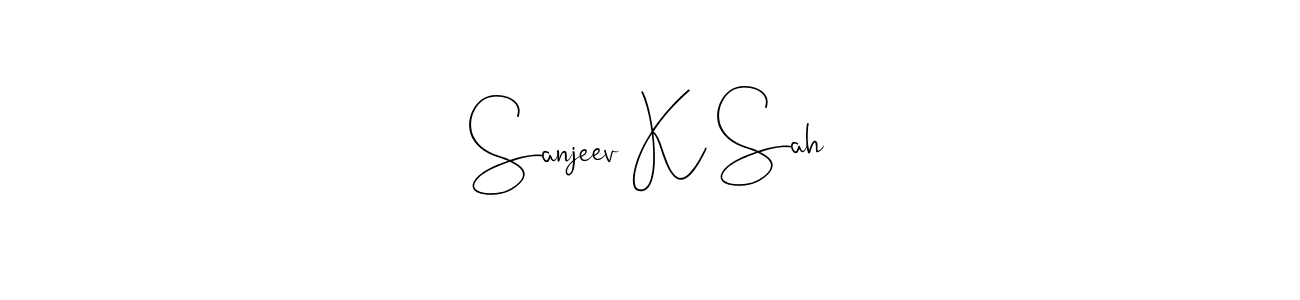 The best way (Andilay-7BmLP) to make a short signature is to pick only two or three words in your name. The name Sanjeev K Sah include a total of six letters. For converting this name. Sanjeev K Sah signature style 4 images and pictures png