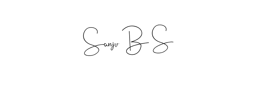 You should practise on your own different ways (Andilay-7BmLP) to write your name (Sanju B S) in signature. don't let someone else do it for you. Sanju B S signature style 4 images and pictures png