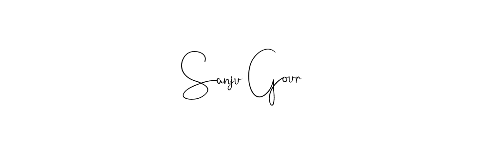 The best way (Andilay-7BmLP) to make a short signature is to pick only two or three words in your name. The name Sanju Gour include a total of six letters. For converting this name. Sanju Gour signature style 4 images and pictures png