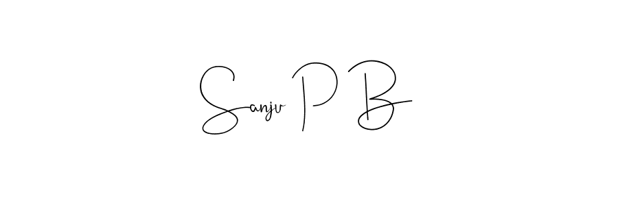 How to make Sanju P B name signature. Use Andilay-7BmLP style for creating short signs online. This is the latest handwritten sign. Sanju P B signature style 4 images and pictures png