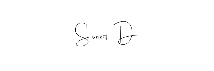 Andilay-7BmLP is a professional signature style that is perfect for those who want to add a touch of class to their signature. It is also a great choice for those who want to make their signature more unique. Get Sanket  D name to fancy signature for free. Sanket  D signature style 4 images and pictures png