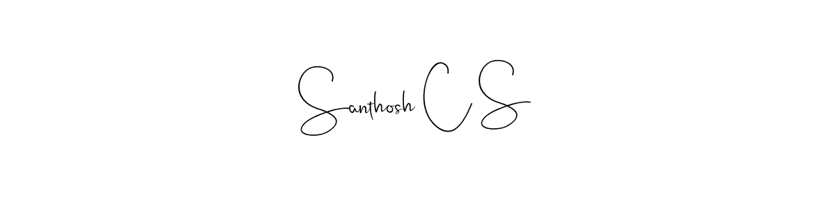 The best way (Andilay-7BmLP) to make a short signature is to pick only two or three words in your name. The name Santhosh C S include a total of six letters. For converting this name. Santhosh C S signature style 4 images and pictures png