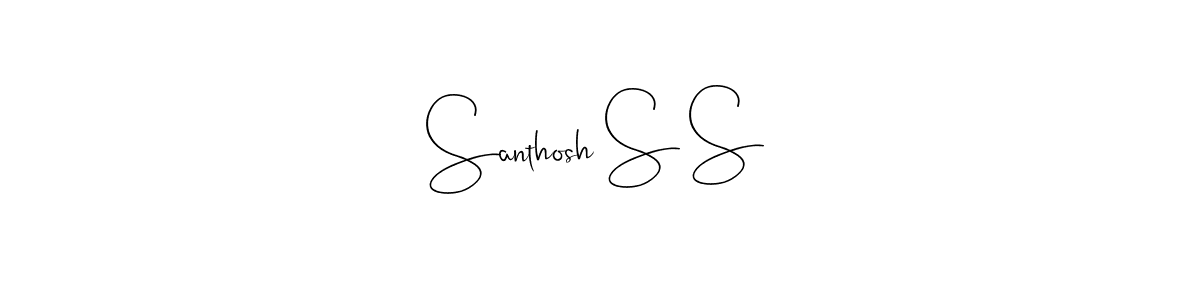 Use a signature maker to create a handwritten signature online. With this signature software, you can design (Andilay-7BmLP) your own signature for name Santhosh S S. Santhosh S S signature style 4 images and pictures png