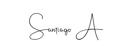 Create a personalized artistic stamp with Santiago A in Andilay-7BmLP font. Perfect for visual artists, designers, and influencers. Santiago A signature style 4 images and pictures png