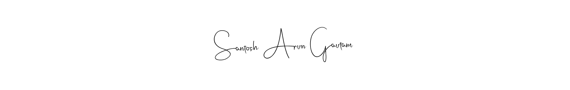 This is the best signature style for the Santosh Arun Gautam name. Also you like these signature font (Andilay-7BmLP). Mix name signature. Santosh Arun Gautam signature style 4 images and pictures png