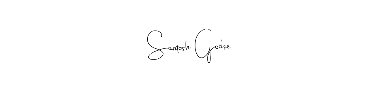 if you are searching for the best signature style for your name Santosh Godse. so please give up your signature search. here we have designed multiple signature styles  using Andilay-7BmLP. Santosh Godse signature style 4 images and pictures png