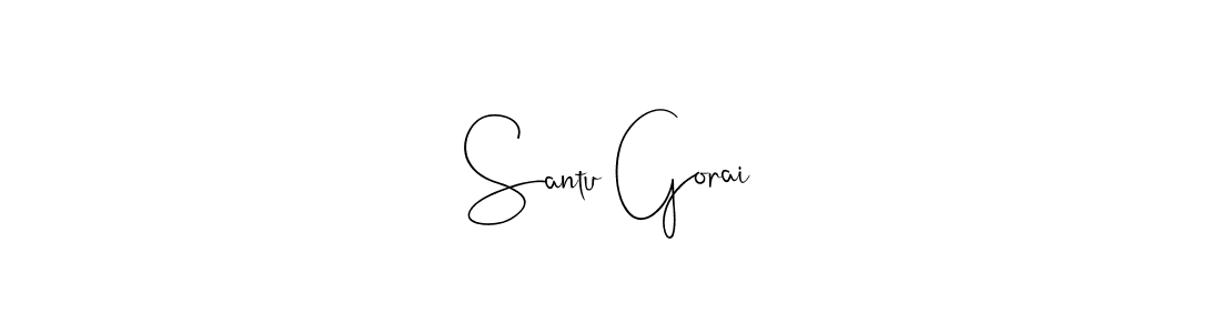 How to make Santu Gorai name signature. Use Andilay-7BmLP style for creating short signs online. This is the latest handwritten sign. Santu Gorai signature style 4 images and pictures png