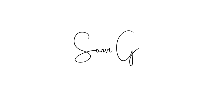 You should practise on your own different ways (Andilay-7BmLP) to write your name (Sanvi G) in signature. don't let someone else do it for you. Sanvi G signature style 4 images and pictures png